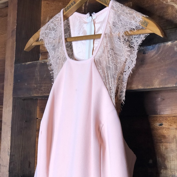 BCBGeneration Blush Pink HiLo Lace Dress - Picture 3 of 13